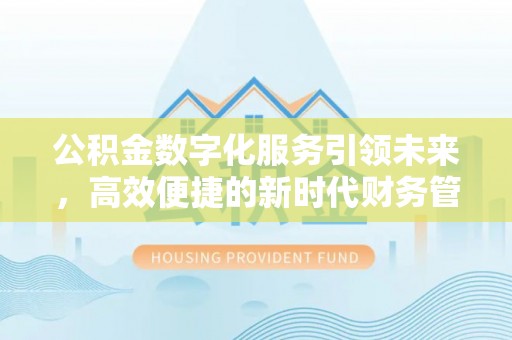 田尾公积金数字化服务引领未来，高效便捷的新时代财务管理