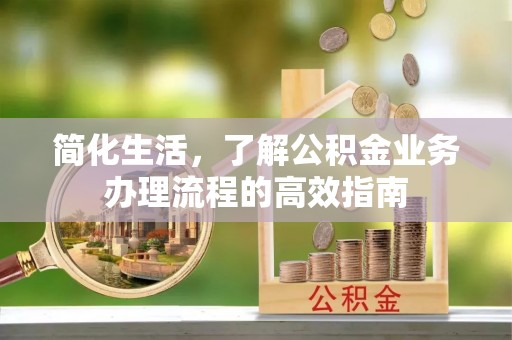 田尾简化生活，了解公积金业务办理流程的高效指南