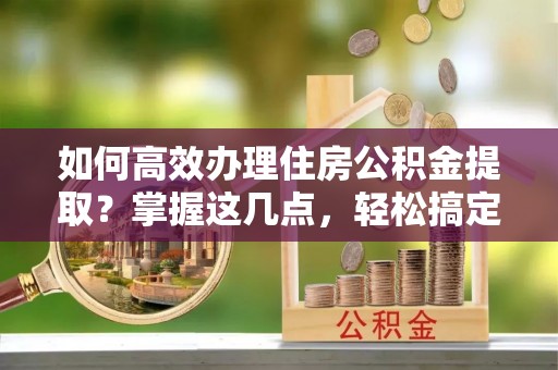 田尾如何高效办理住房公积金提取？掌握这几点，轻松搞定！