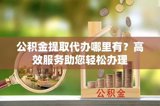 田尾公积金提取代办哪里有？高效服务助您轻松办理