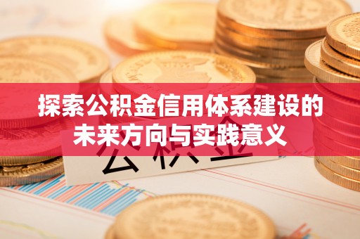 田尾探索公积金信用体系建设的未来方向与实践意义