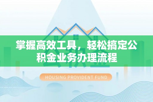 田尾掌握高效工具，轻松搞定公积金业务办理流程