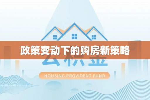 田尾政策变动下的购房新策略